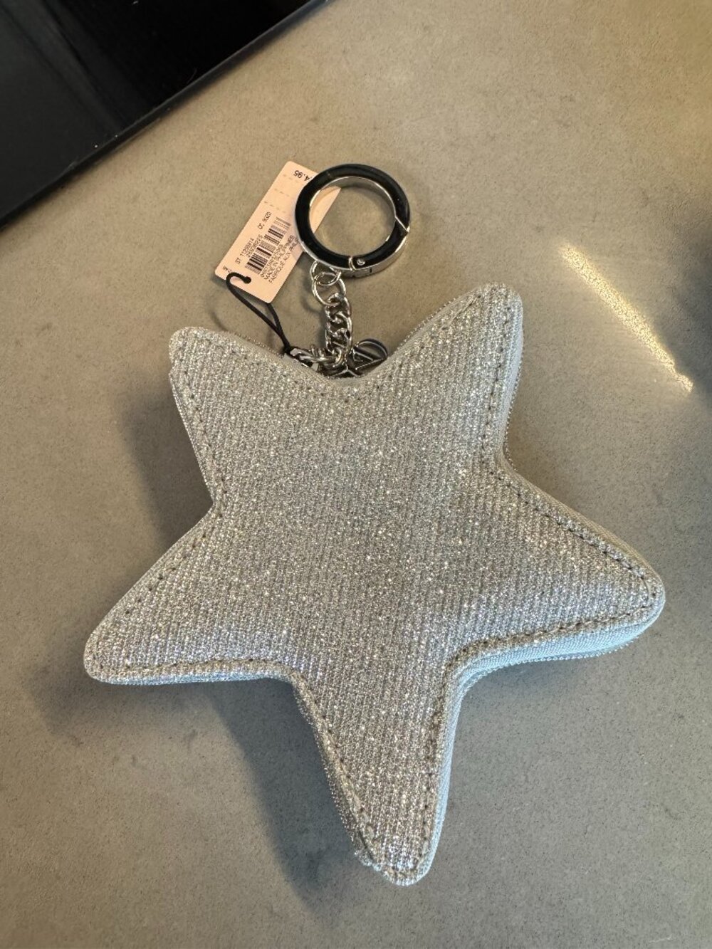 NWT Victoria’s Secret Silver Star Keychain Bag Charm Pouch